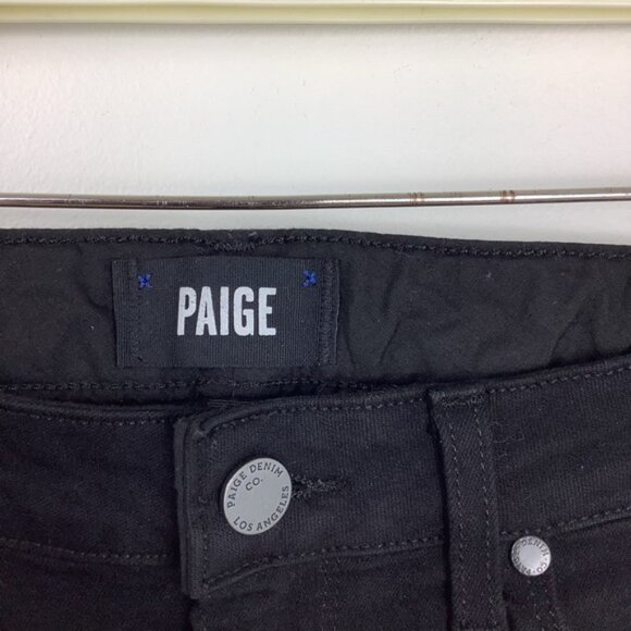 PAIGE HOXTON STRAIGHT BLACK JEANS 30 - Picture 7 of 12